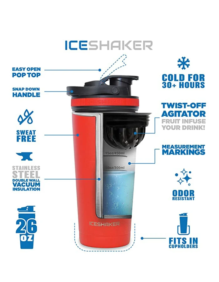 26 oz Stainless Steel Insulated Ice Shaker - Panda Logo - Image 8