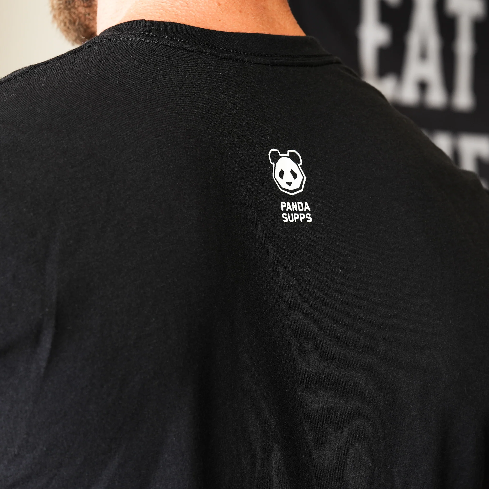 Men's PANDA Logo Tshirt - Black - Image 4