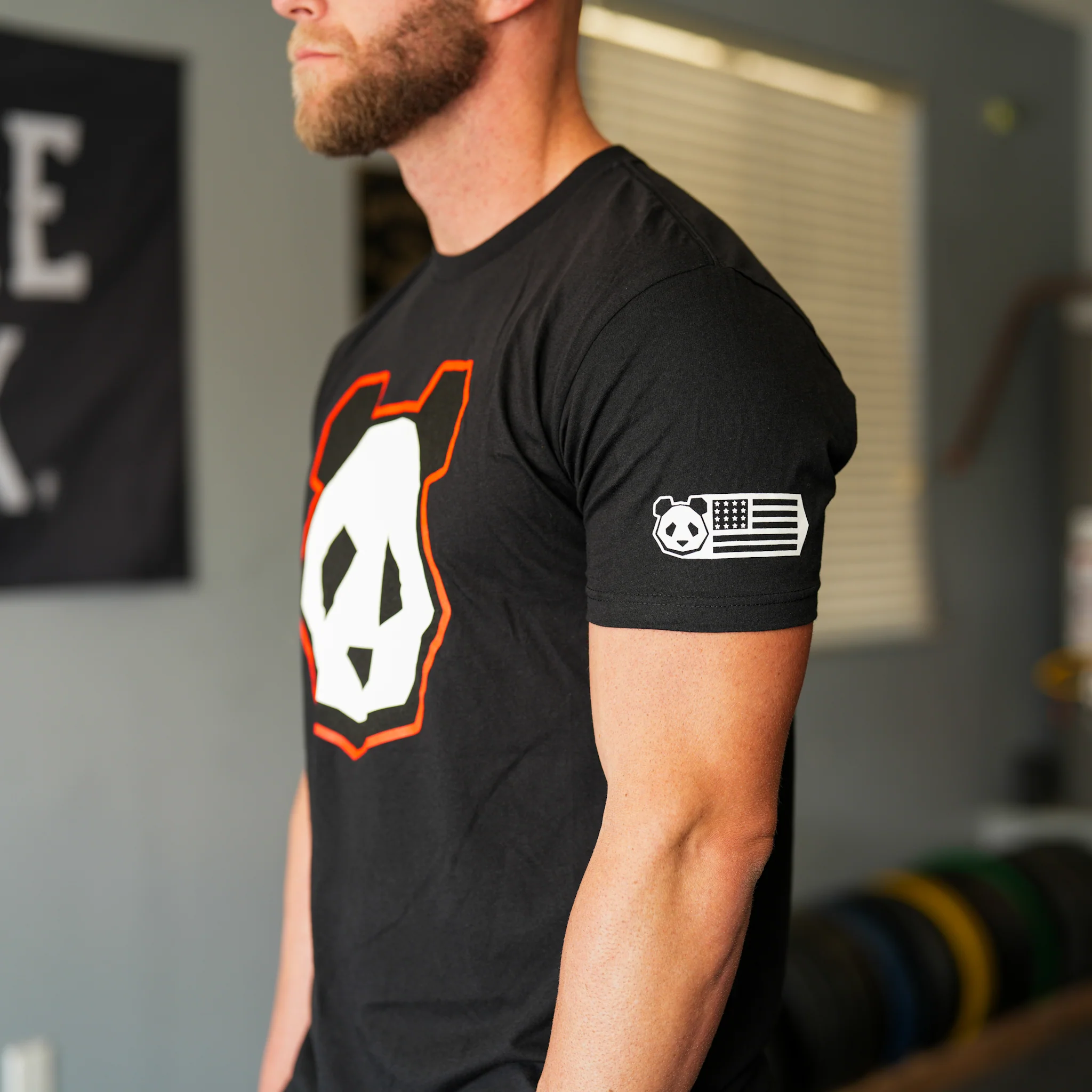 Men's PANDA Logo Tshirt - Black - Image 5