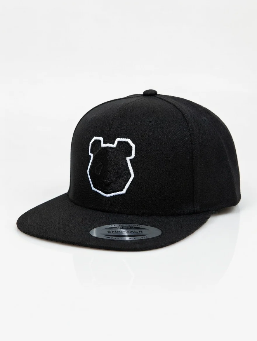 Panda Head + Shield Premium Flat Bill Snapback Cap - Image 4