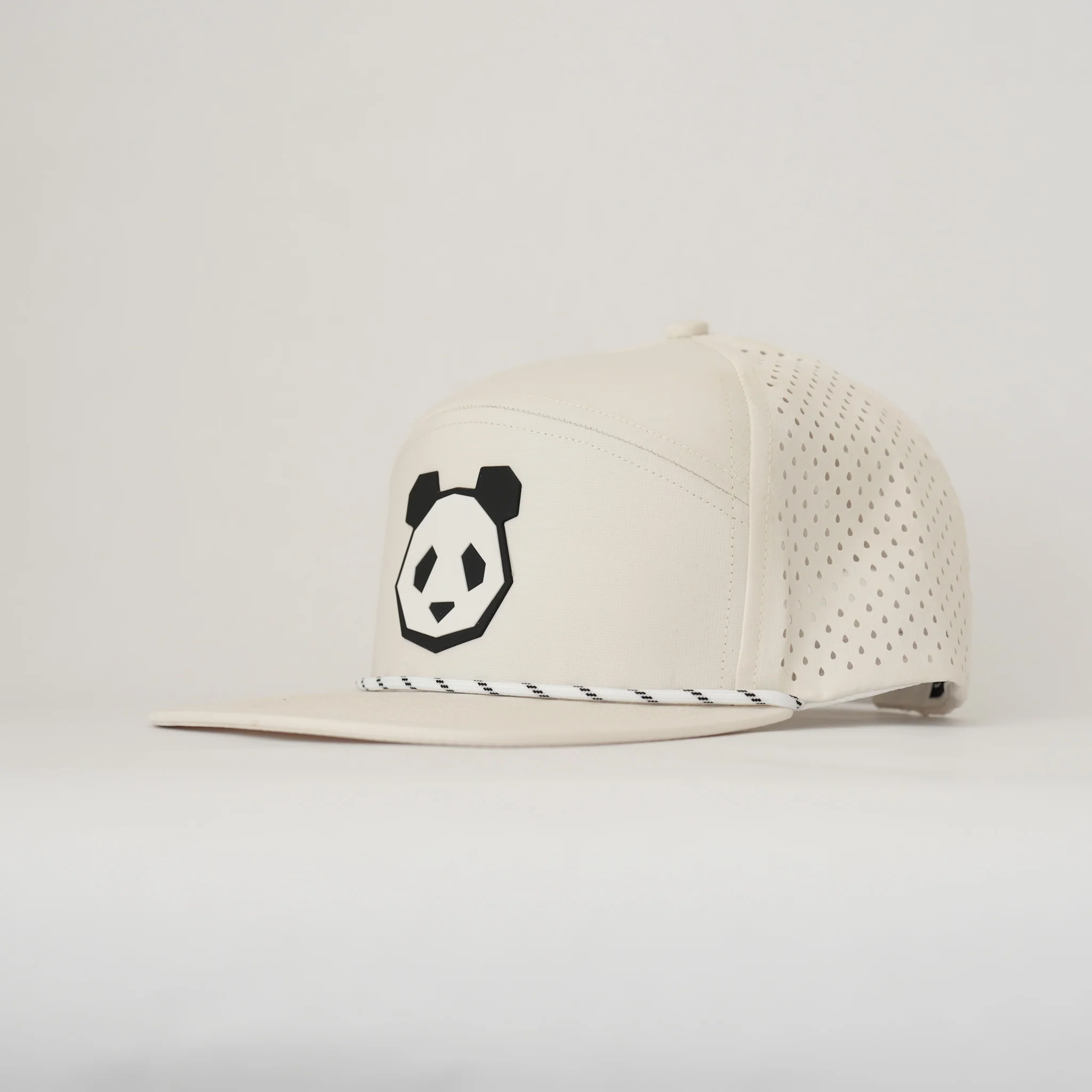 ALL NEW Performance 7 Panel Flat Bill Snapback PVC Patch Panda Head - Image 4