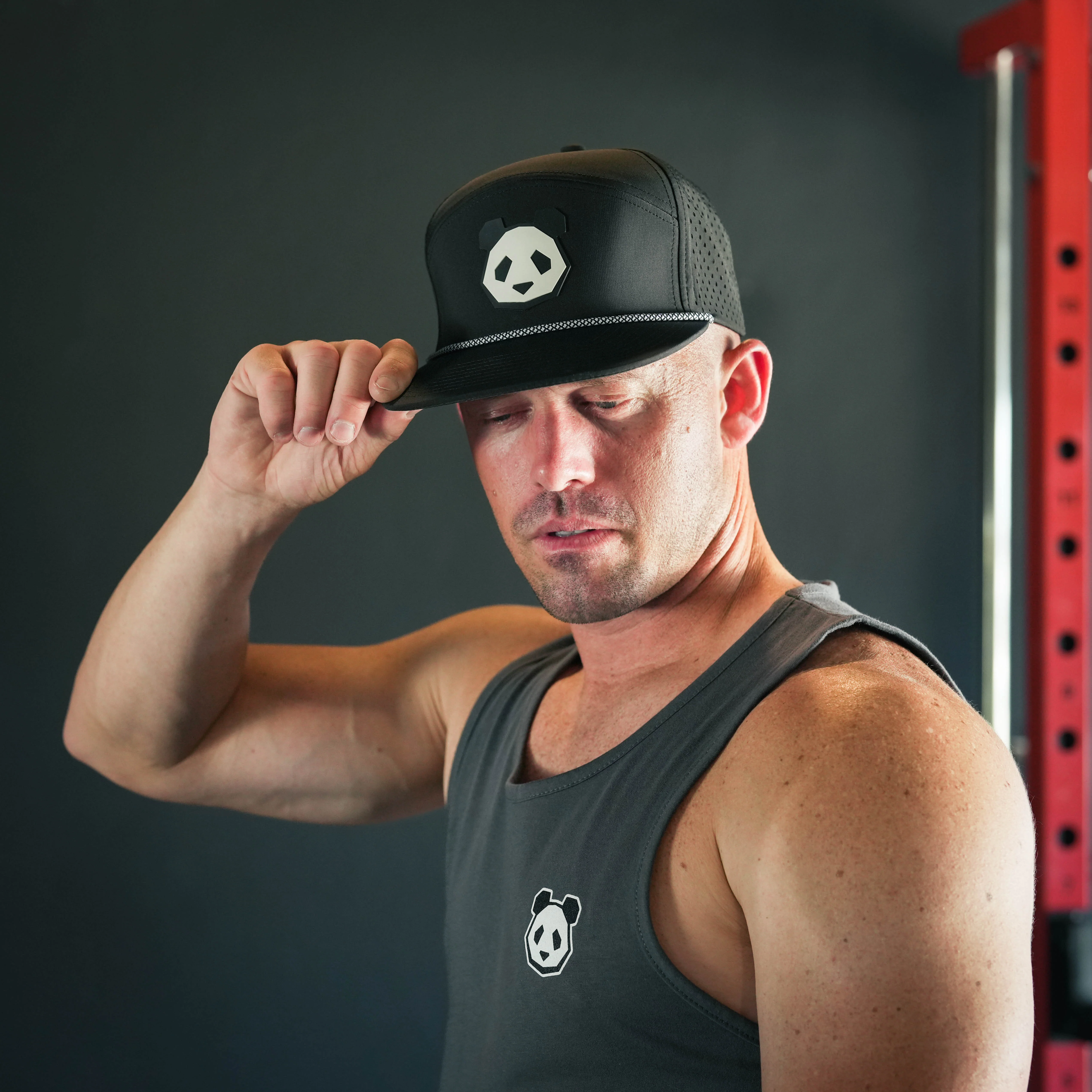ALL NEW Performance 7 Panel Flat Bill Snapback PVC Patch Panda Head - Image 7